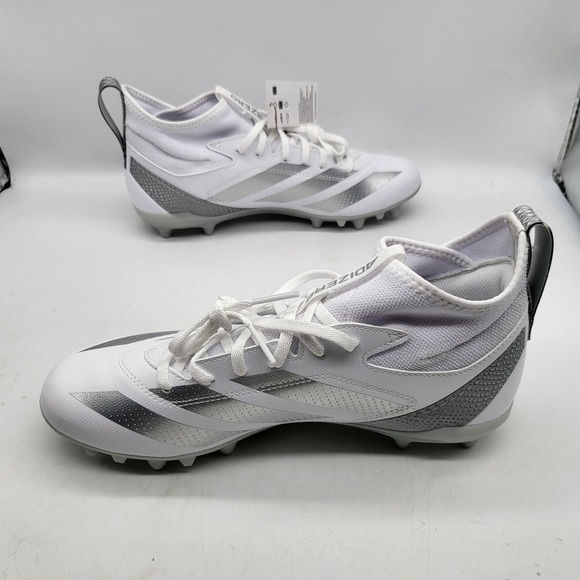 Adidas Adizero Impact 2.2 Football Cleats Men's 9 White Silver - Picture 3 of 11